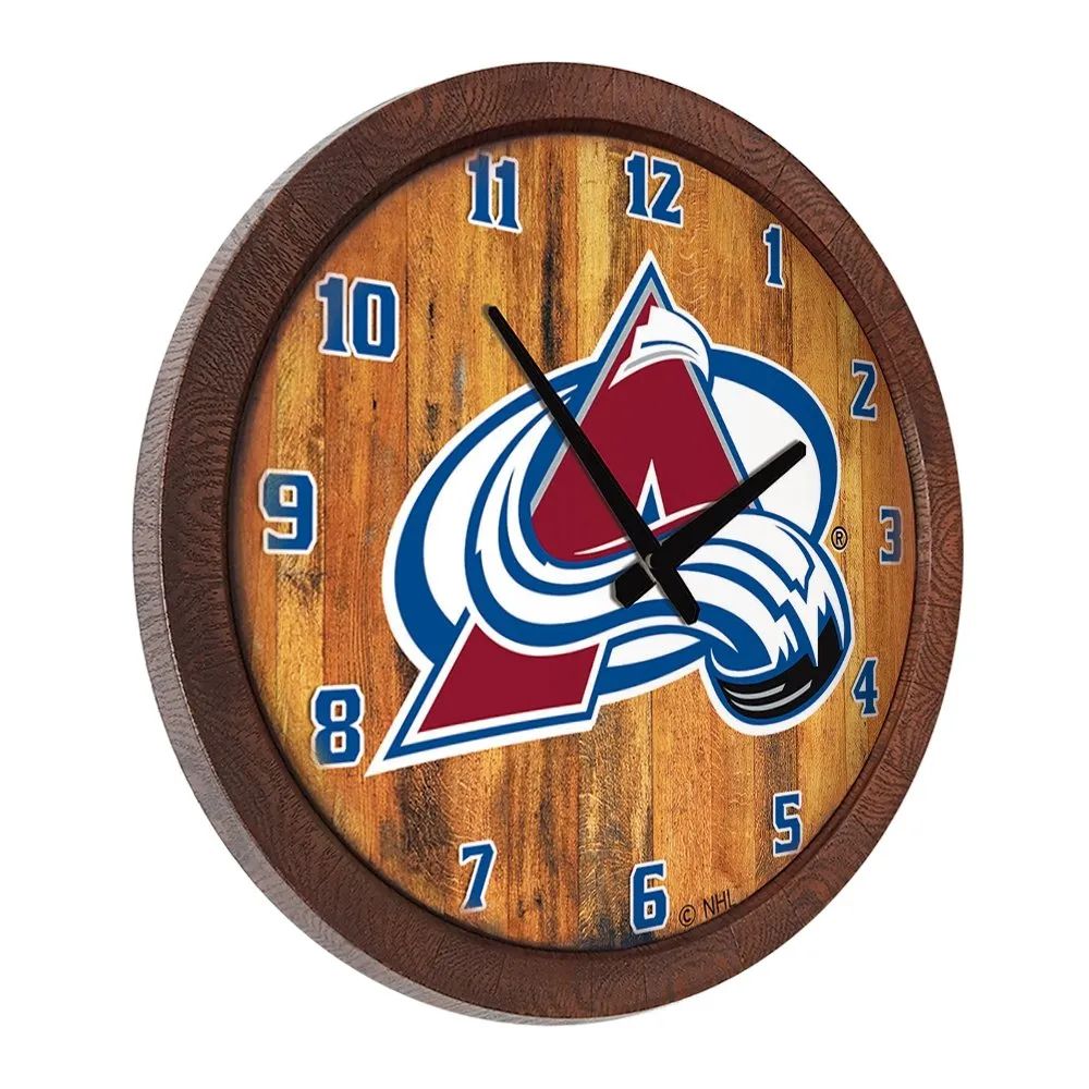 Colorado Avalanche: "Faux" Barrel Top Wall Clock