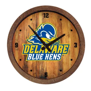 Delaware Blue Hens: Logo - "Faux" Barrel Top Wall Clock