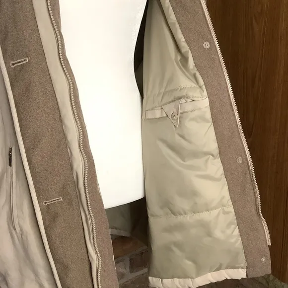 FITZ-WRIGHT Vintage Fur Accented Hooded Cream Parka