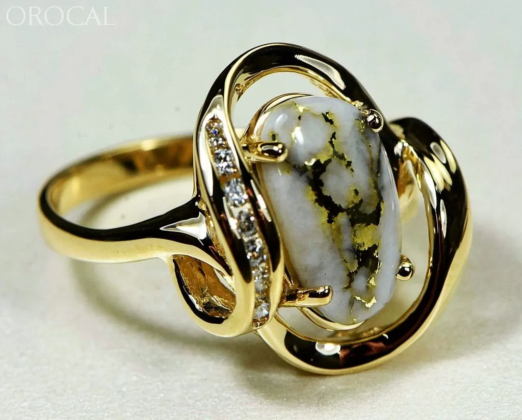 Gold Quartz Ring "Orocal" RL1028DQ Genuine Hand Crafted Jewelry - 14K Gold Casting