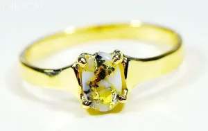 Gold Quartz Ring "Orocal" RLDL19Q7*5 Genuine Hand Crafted Jewelry - 14K Gold Casting