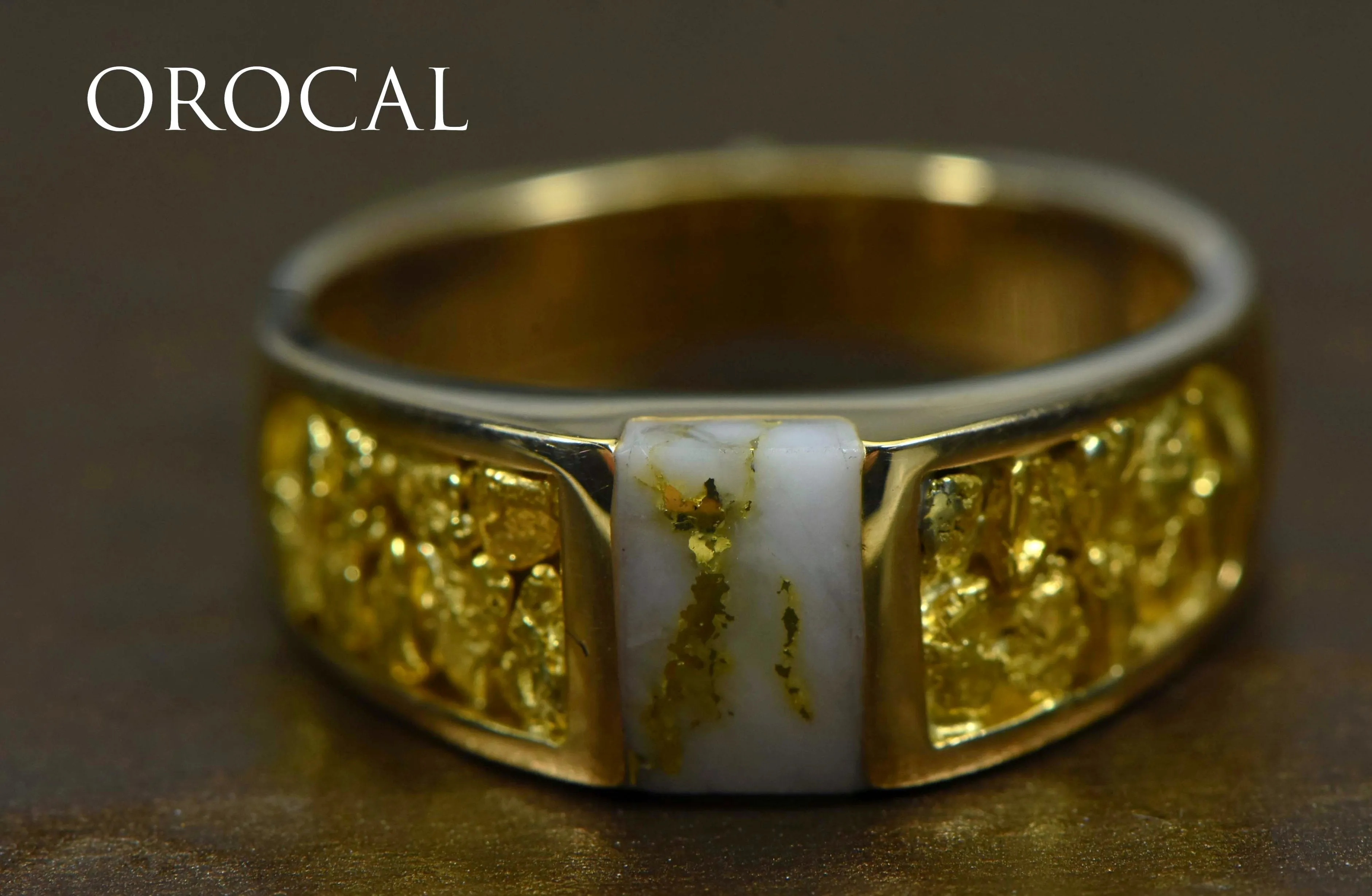 Gold Quartz Ring "Orocal" RLL1359NQ Genuine Hand Crafted Jewelry - 14K Gold Casting
