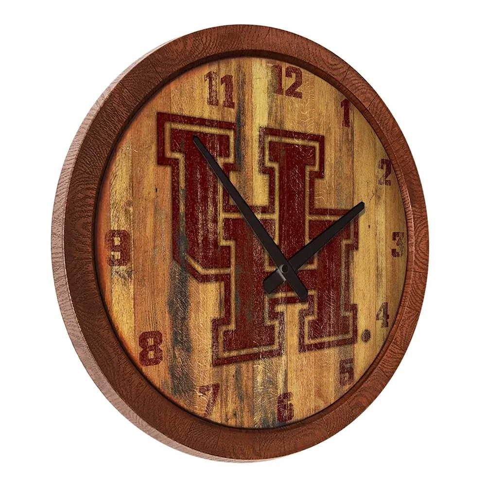 Houston Cougars: Branded "Faux" Barrel Top Wall Clock