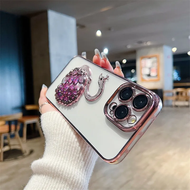 iPhone Case Swan Transparent Electroplated Frame
