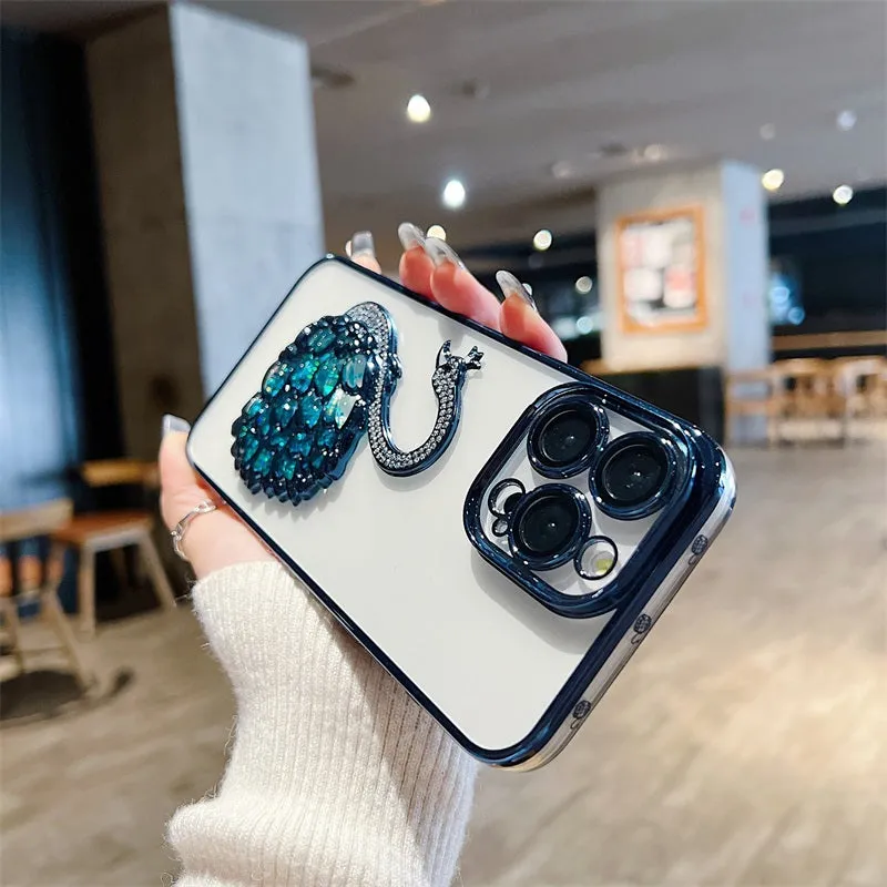iPhone Case Swan Transparent Electroplated Frame