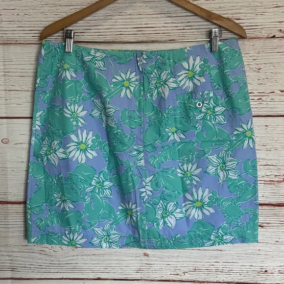 Lilly Pulitzer Vintage White Label Mini Skirt in Rockin Lobster Sz 14