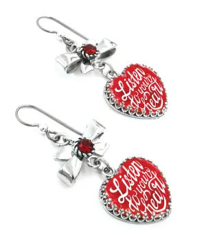 Listen to Your Heart Earrings in Sterling Silver