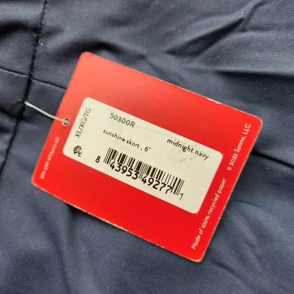 NWT SPANX Sunshine Skort 6&quot; UPF 50  Quick Dry Pull-On Pocket Midnight Navy