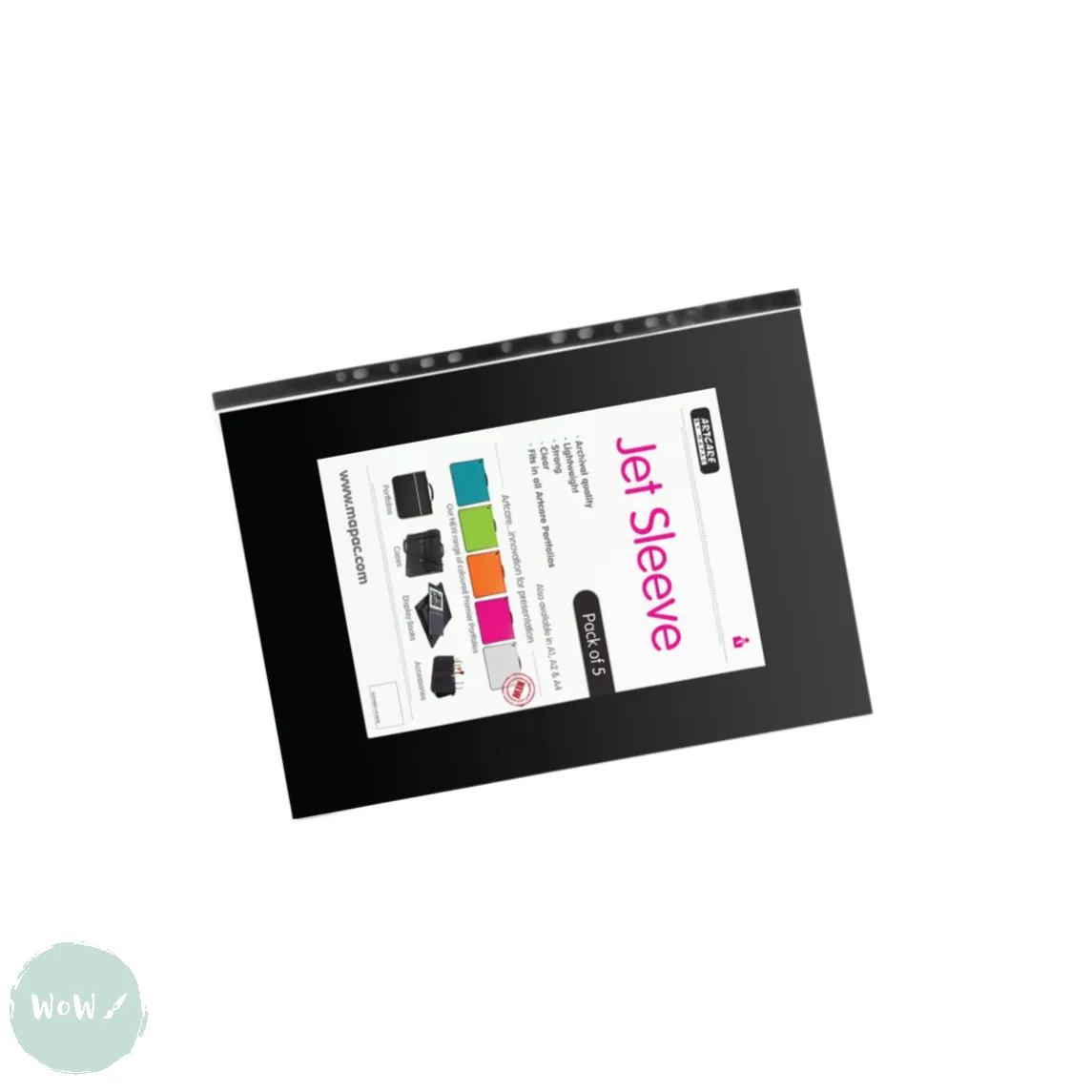 Presentation Portfolio with rings- JET SLEEVES - A2 (pack of 5)