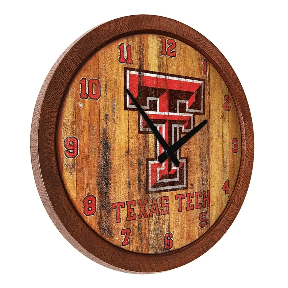 Texas Tech Red Raiders: Weathered "Faux" Barrel Top Wall Clock