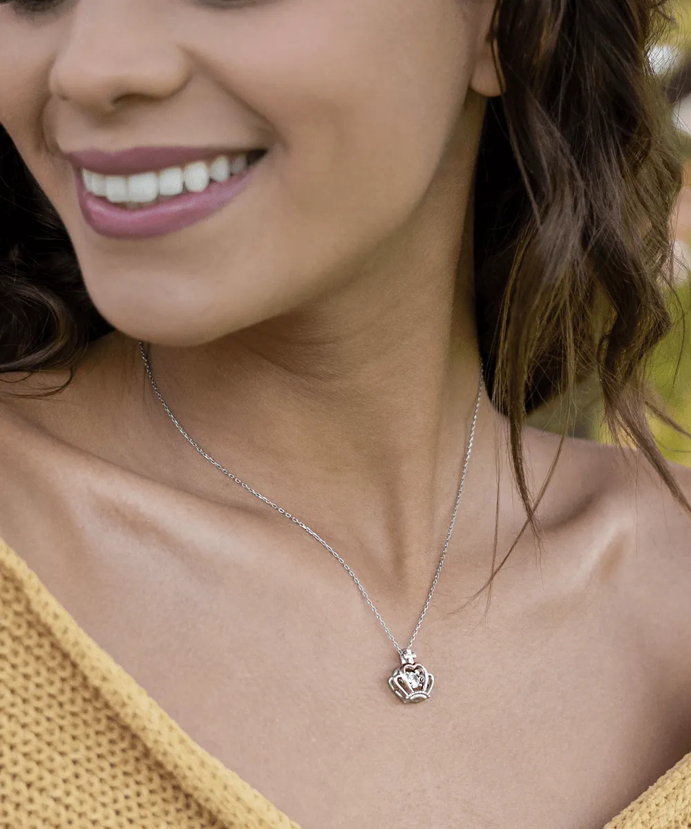 To My Beautiful Daughter My Sweet Little Pumpkin | Crown Pendant Necklace