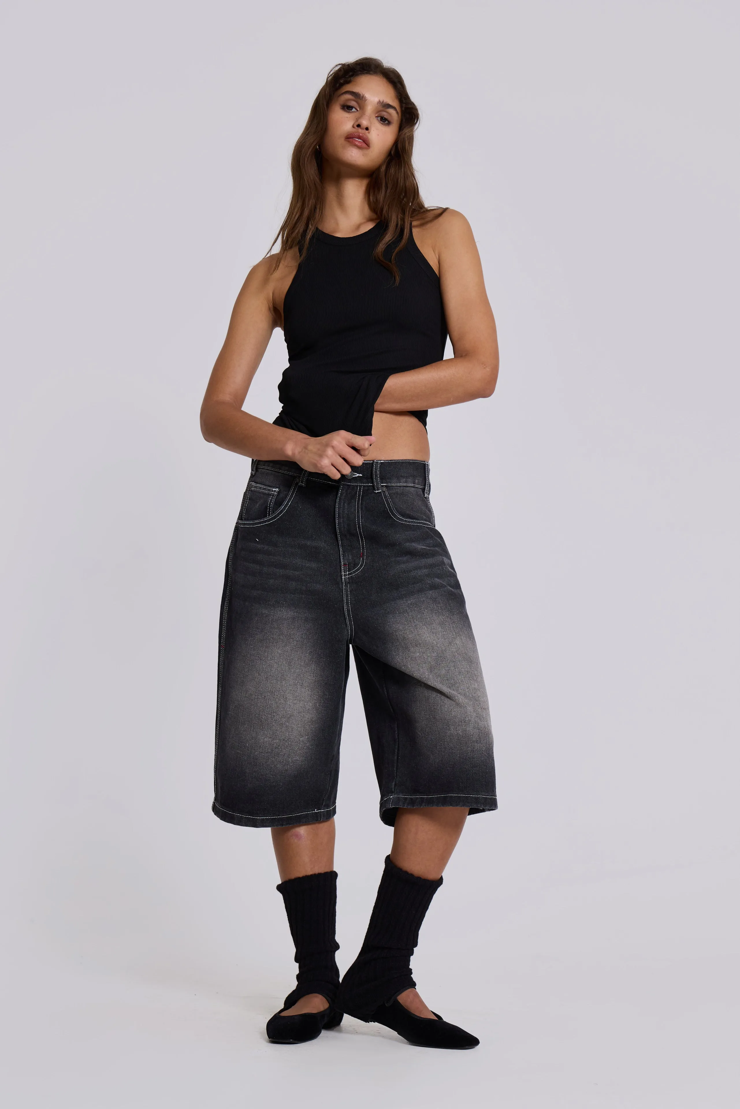 Washed Black Jumbo Jorts