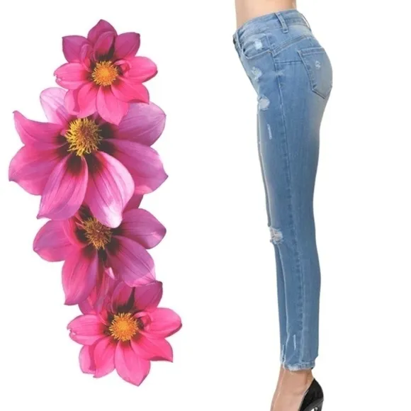 WAX Jean &quot;Butt I Love You&quot; Push-Up High-Rise Skinny Jeans w/Destructed Hem