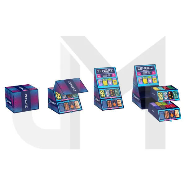 Zengaz Cube ZL-12 Royal Jet (EU-S3) - Jet Flame Lighters Bundle   48 Lighters with Cube display stand